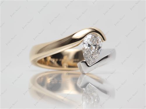 White Gold 0.77 Pear shaped Tension Ring