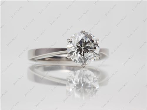 Platinum 2.04 Round cut Engagement Ring