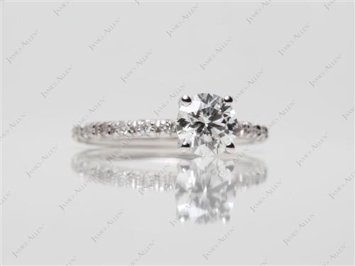 White Gold 0.69 Round cut Pave Ring