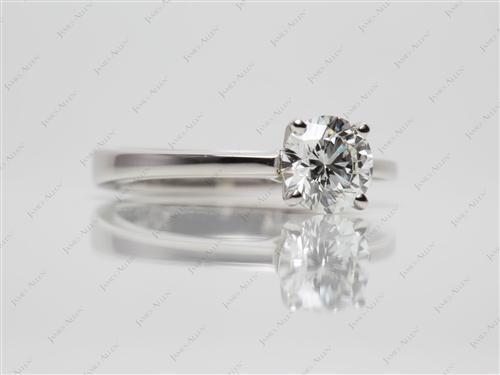 Platinum 0.91 Round cut Engagement Rings