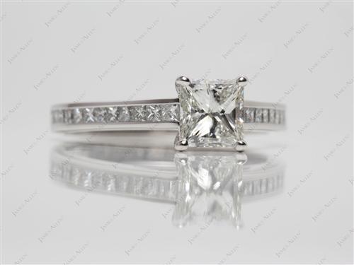 Platinum 1.21 Princess cut Channel Set Diamond Rings