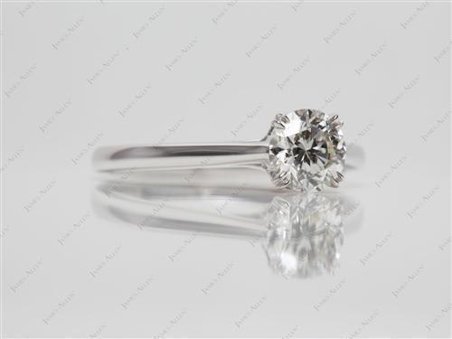 White Gold 0.80 Round cut Diamond Solitaire Ring Settings