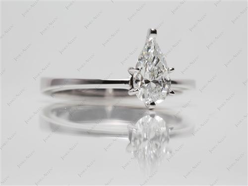 White Gold 0.87 Pear shaped Diamond Solitaire Ring Settings