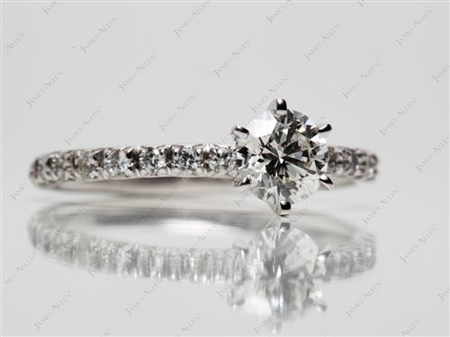 White Gold 0.80 Round cut Pave Ring Set