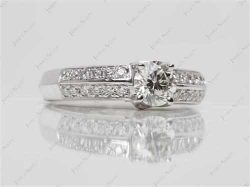 White Gold 0.45 Round cut Diamond Pave Rings