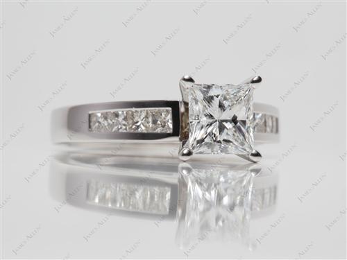 White Gold 1.19 Princess cut Bridal Wedding Sets