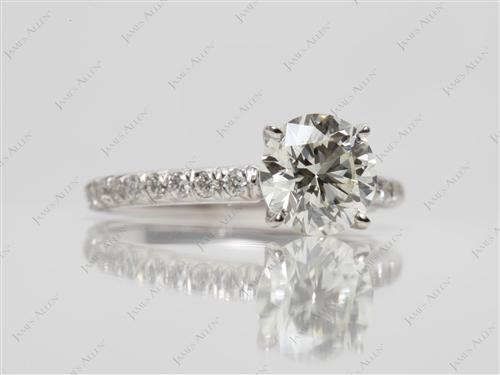 White Gold 1.03 Round cut Micro Pave Engagement Rings