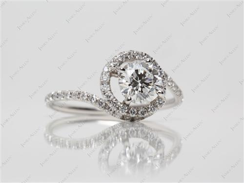 Platinum 1.04 Round cut Micro Pave Settings