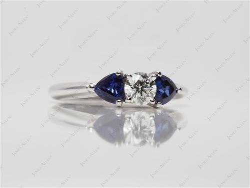 White Gold 0.37 Round cut Ruby And Diamond Ring