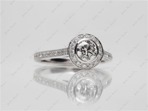 White Gold 0.66 Round cut Pave Ring Set