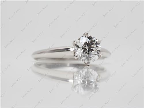 Platinum 0.90 Round cut Solitaire Diamond Rings