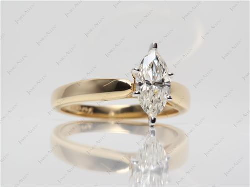 Gold 1.16 Marquise cut Diamond Solitaire Ring Settings