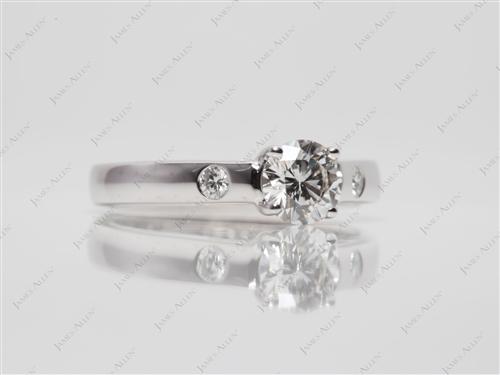White Gold 0.51 Round cut Solitaire Rings