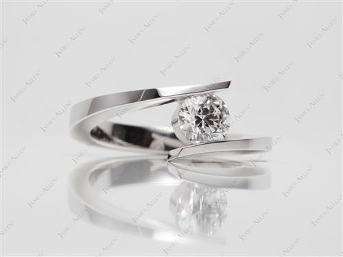 White Gold 0.65 Round cut Round Solitaire Ring