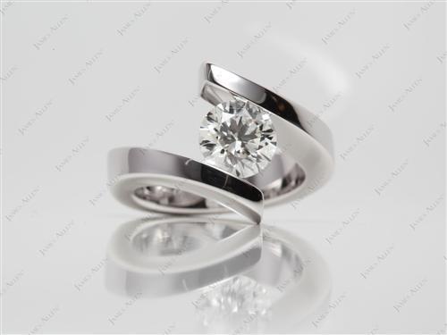 White Gold 1.32 Round cut Engagement Rings