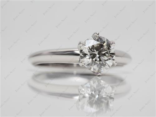 Platinum 0.80 Round cut Diamond Rings