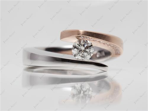 White Gold 0.50 Round cut Tension Setting Engagement Rings
