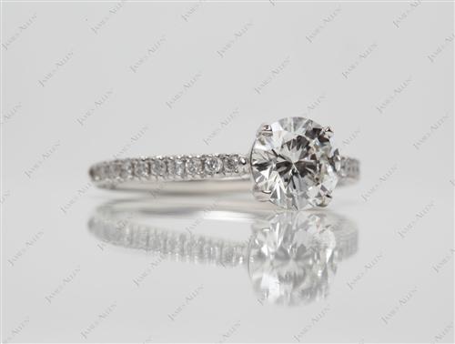 Platinum 0.90 Round cut Diamond Ring