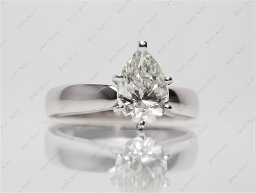 White Gold 1.40 Pear shaped Solitaire Engagement Rings