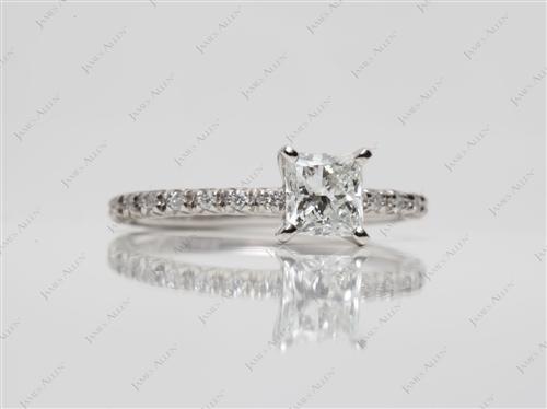 Platinum 0.70 Princess cut Wedding Rings