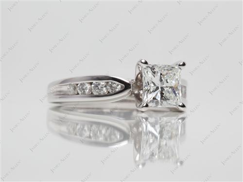 Platinum 1.06 Princess cut Channel Rings
