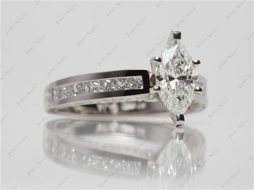 Platinum 1.22 Marquise cut Matching Wedding Sets