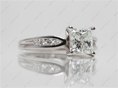 Platinum 2.02 Princess cut Channel Set Diamond Rings