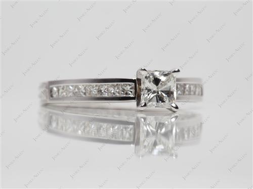 White Gold 0.65 Radiant cut Wedding Sets Jewelry
