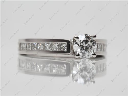 Platinum 0.50 Round cut Channel Set Diamond Band