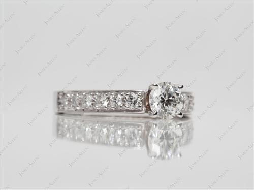 White Gold 0.50 Round cut Pave Setting Rings