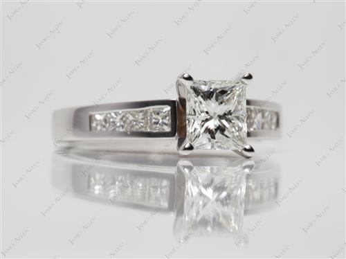 White Gold 1.13 Princess cut Bridal Wedding Sets