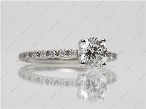 Platinum 1.01 Round cut Wedding Ring Sets