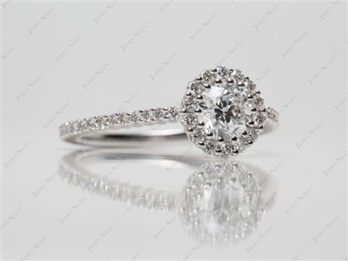 White Gold 0.70 Round cut Micro Pave Setting
