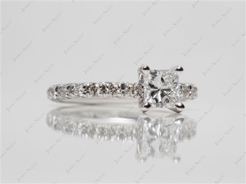 White Gold 0.58 Princess cut Engagement Ring