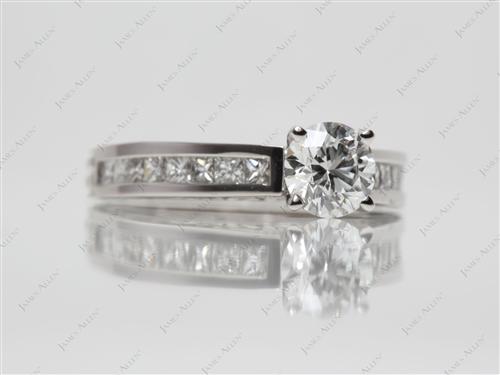 Platinum 0.76 Round cut Pave Wedding Sets