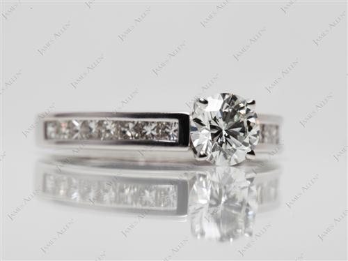 White Gold 0.75 Round cut Channel Set Engagement Ring
