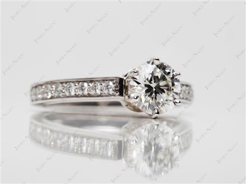 White Gold 1.11 Round cut Diamond Ring