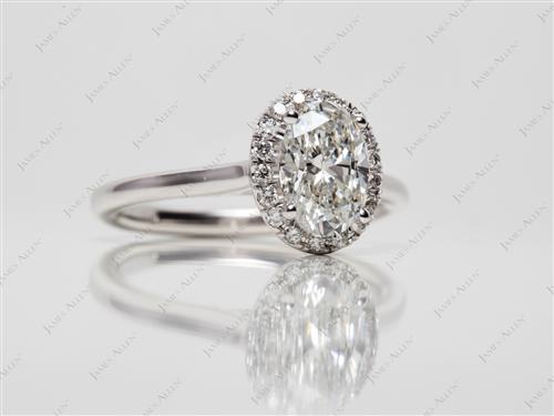 White Gold 0.99 Oval cut Platinum Wedding Sets