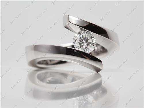 White Gold 0.49 Round cut Engagement Rings