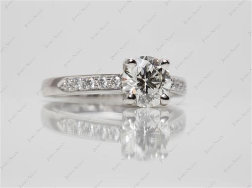 Platinum 1.10 Round cut Engagement Rings