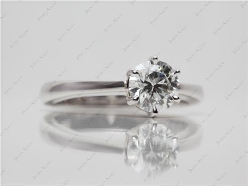 White Gold 0.83 Round cut Solitaire Diamond Ring