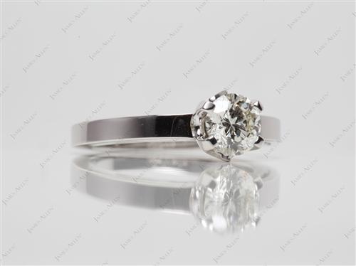 White Gold 0.80 Round cut Solitaire Ring