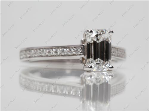 White Gold 1.23 Emerald cut Diamond Ring