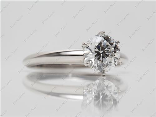 Platinum 1.22 Round cut Engagement Rings