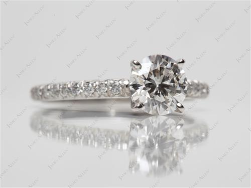 Platinum 1.03 Round cut Pave Ring