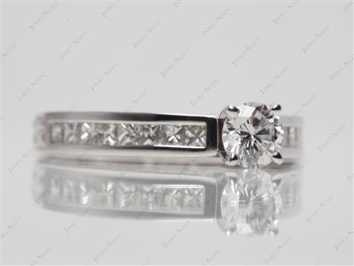 White Gold 0.48 Round cut Channel Diamond Ring