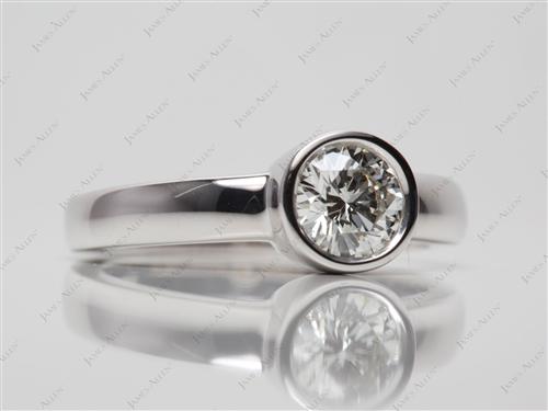 White Gold 0.60 Round cut Diamond Tension Rings