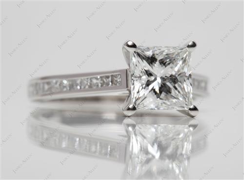 Platinum 2.09 Princess cut Channel Setting Ring
