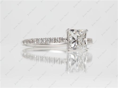 White Gold 1.04 Princess cut Engagement Ring