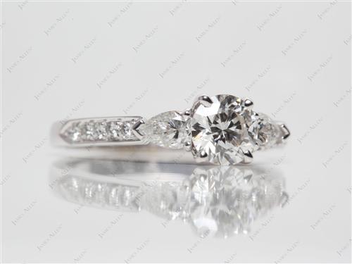 White Gold 0.91 Round cut Diamond Ring